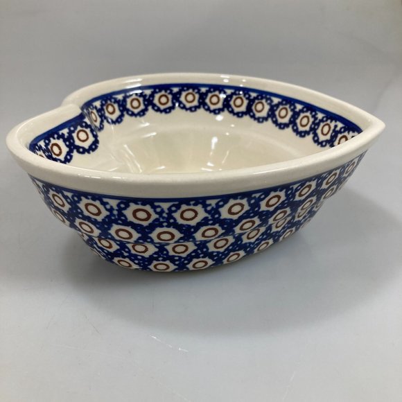 Bolesławiec Polish Pottery Heart Stoneware Bowl 5.5 x 2.25" - Picture 5 of 6